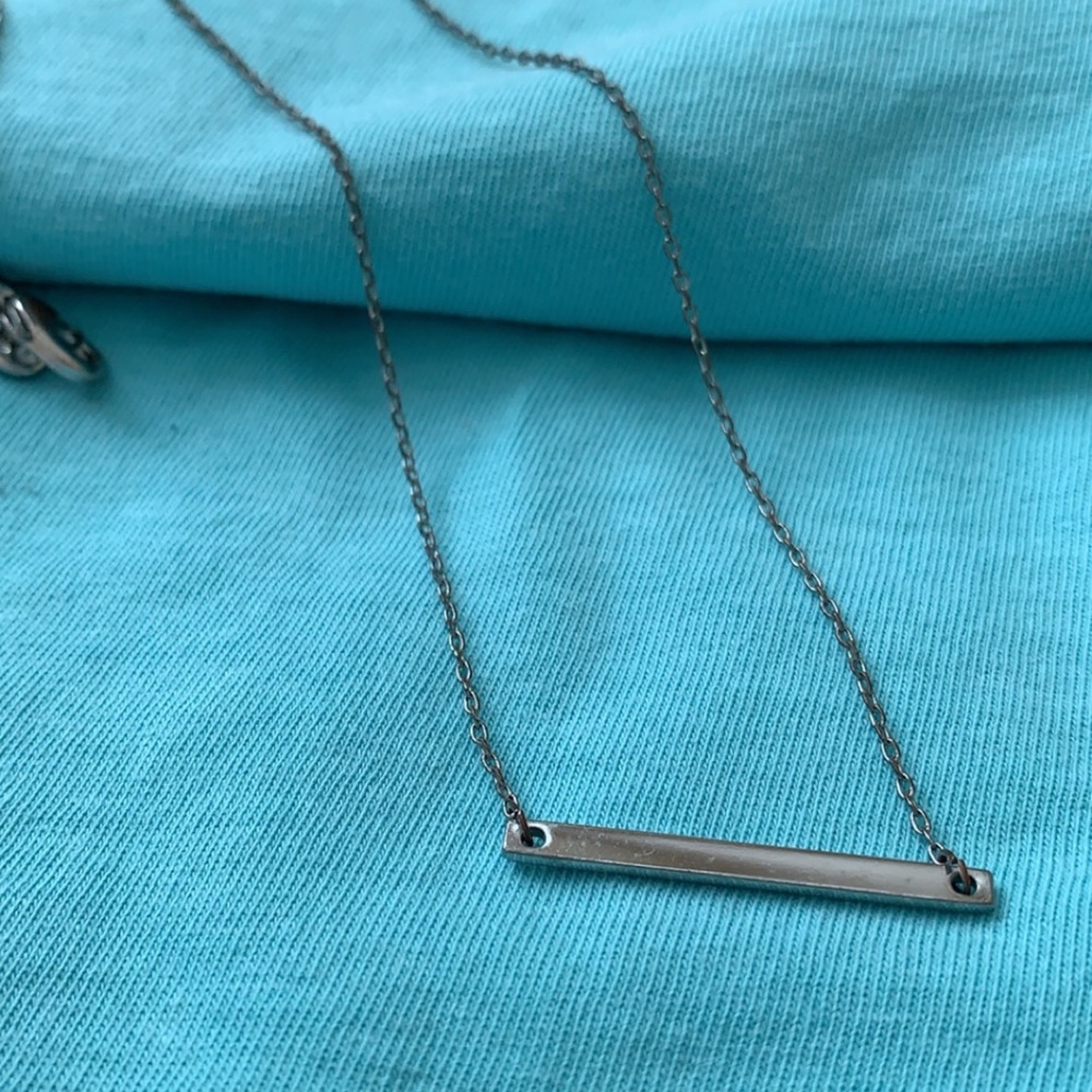 silver bar necklace
